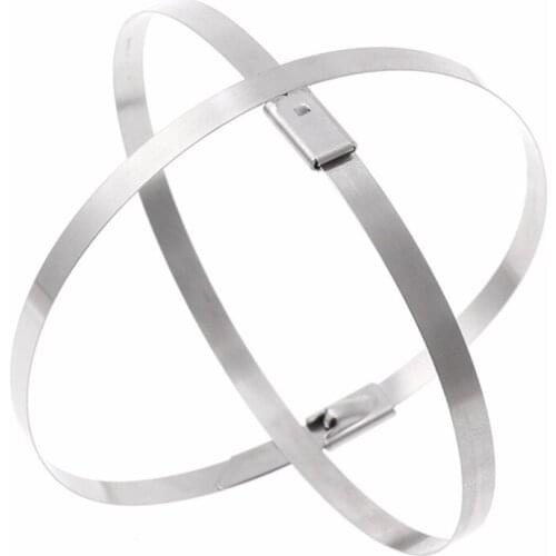 10PC Stainless Steel Metal Cable Tie Zip Wrap Exhaust Heat Straps Induction Pipe