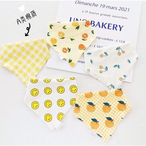 Ins New Newborn Baby Cotton Triangle Bibs 0-2 Years Anti Spitting Towel Cartoon Printed Soft Saliva Towel Children Accessories