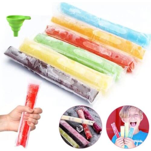 Disposable Popsicle Mold Bag Freezer Bag Summer Popsicle Homemade Making Tool Suitable for Different Flavors of Ice Cream
