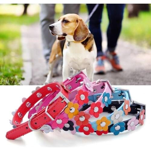 Pet Collar Flower Decor Adjustable Wear-resistant Dog Necklace Loop Pet Supplies