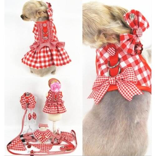 Dog Collar Adjustable Pet Clothes Puppy Dog Harness Vest Collar Leash Pet Cute Puppy Cat Jacket Leash Clothes Harness