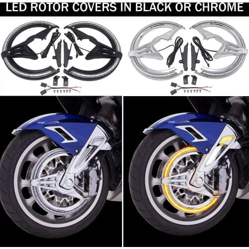 GL1800 Motorcycle Front Wheel LED Fork Mounted NAV Lights and Rotor Covers Black Or Chrome For Honda Gold Wing GL 1800 F6B 2018