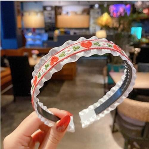 Girls New Flowers Embroidered Headbands Summer Dress Match Headwear Lovely Hairbands Toothed Not Slip Girls Hair Accessories