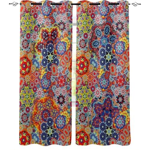 Paisley Pattern Retro Colorful Curtains for Living Room Bedroom Kitchen Home Supplies Ready-made Window Curtains