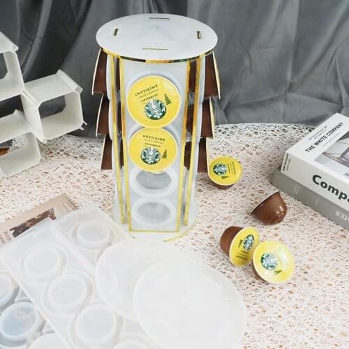 Coffee Capsule Storage Rack Silicone Mold Diy Household Supplies Handmade Rotating Display Shelf Resin Molds
