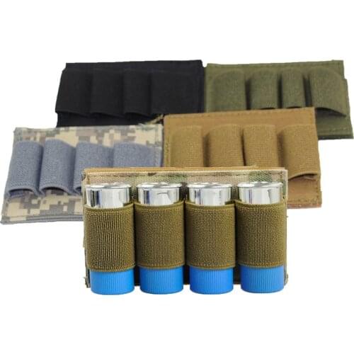 Tactical Hunting Accessories 4 Round Shotgun Shell 12 Gauge Ammo Carrier Holder Pouch Outdoor New Airsoft Nylon Magazine Pouches