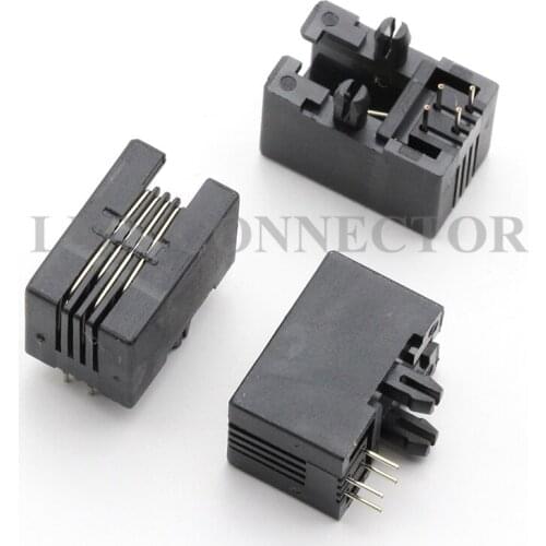 50PCS RJ4P Telephone Socket Connector Network Port Socket 4P4C