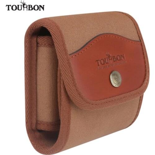Tourbon Tactical Ammo Pouch Bag Cartridge Holder Rifle Bullet Carrier Canvas & Leather Belt for Hunting Shooting Accessories