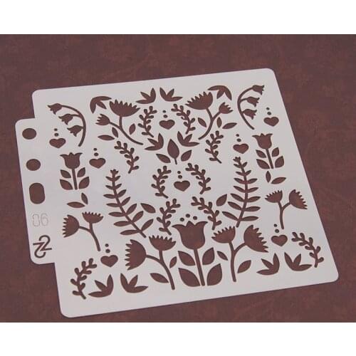 Flower Layering Stencils graffiti hand copied board hollowed out photo album graphic spray painting tool