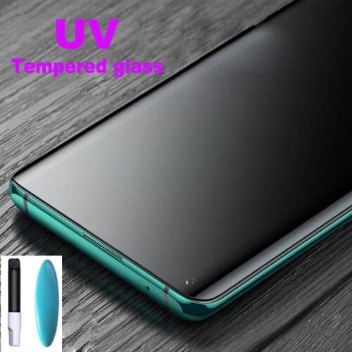 UV Tempered Glass film For Oneplus 8 7T pro Full coverage Screen Protector for one plus 7 8 pro UV Liquid Glue protection Glass