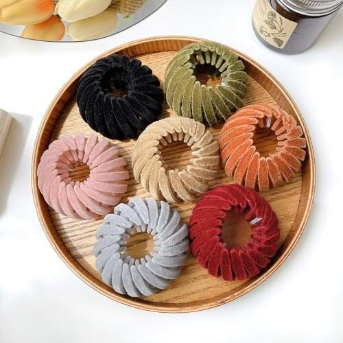 Birds Nest Hair Ring Summer Velvet Ball Head Set Hair New Lazy Grabbing Clip Half Tie Hair All-match Fixed Hair Clip
