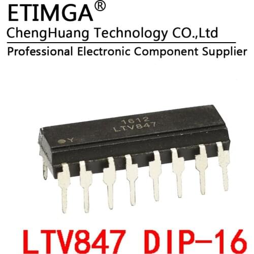 10PCS/LOT LTV847 Four-way optocoupler DIP-16 Replace PC847/521-4