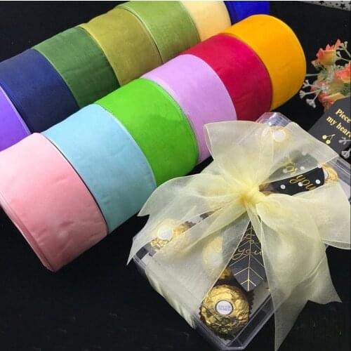 12-15-20-25-40-50mm Organza Ribbon Christmas Wedding Birthday Party Decoration DIY Crafts Material Gift Packaging Chiffon Ribbon