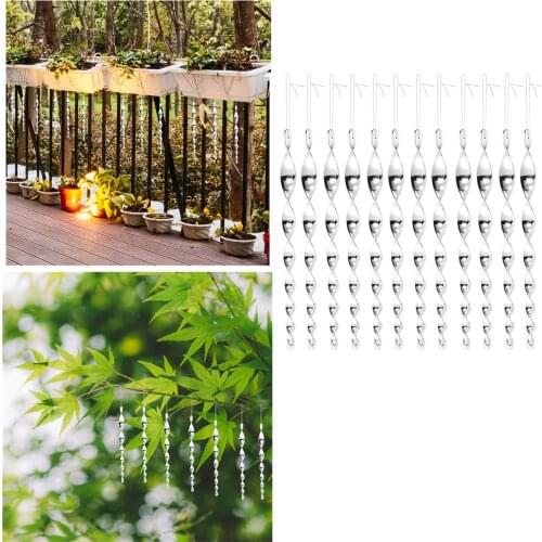 12Pcs Bird Repellent Reflective Scare Rods Bird Repellent Wind Twisting Reflective Rods Protection Agricultural