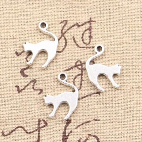 15pcs Charms Jumping Cat 19x14mm Antique Tibetan Bronze Pendant Findings Accessories DIY Vintage Choker Handmade Jewelry