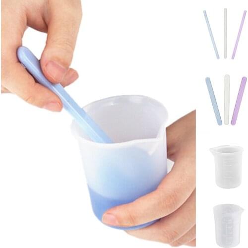 3PCS Round Flat Silicone Stirring Rod Resin Mold Dye Mixing Stir Stick Paint Epoxy Dripping Tool For DIY Epoxy Crafts Mould