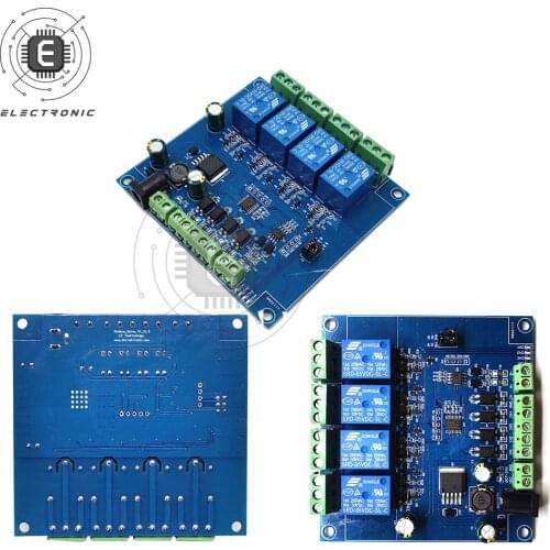 4CH Modbus Rtu7 24V Four-way Relay Module Switch RS485/TTL Controller Anti-reverse Connection Signal Output