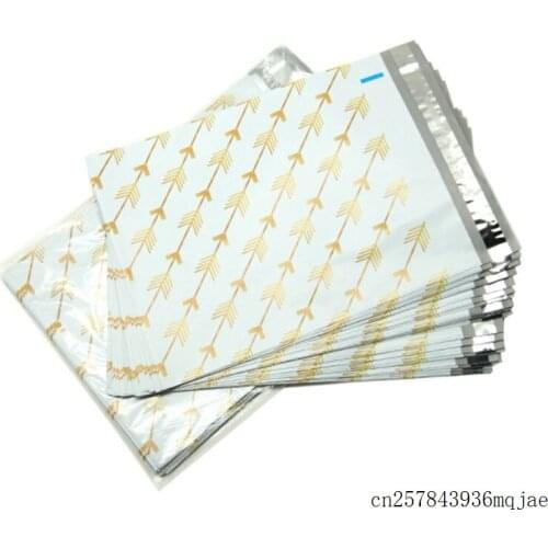 500pcs Post Mail Bags Self Sealing Mailer Plastic Poly Mailer Golden Arrow Packaging Envelope Courier Express Bag