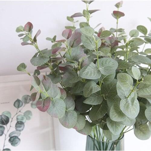 68CM Artificial Leaves Branch Retro Green Silk Eucalyptus Leaf for Home Decor Wedding Plants Faux Fabric Foliage Room Decoratio