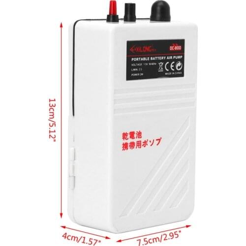 Aquarium Battery Operated Fish Tank Air Pump Aerator Oxygen With Air Stone 2W