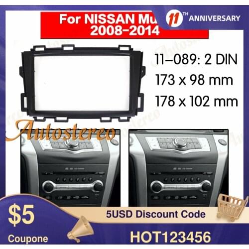 Car radio Frame Panel for Nissan Murano 2008-2014 Dash Bezel Kit 2DIN Installation Kit Stereo Frame Panel Dash Fitting Kit