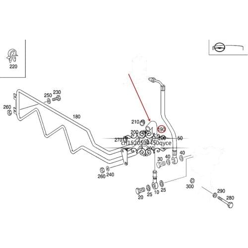 Car Steering oil pipe joint Steering oil pipe Suitable for W463mer ced es-be nzG350 G500 Connecting pipe Coolant hose