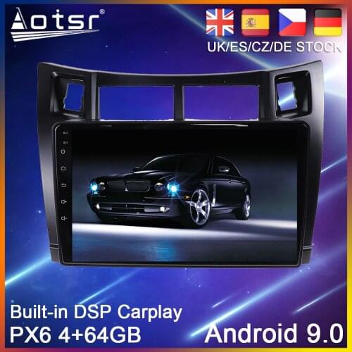 Android 10.0 PX6 64G Car DVD Player GPS Navigation For Toyota Yaris XP90 2005-2012 Auto Radio Stereo Multimedia Player HeadUnit