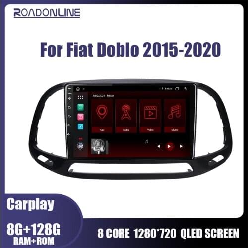 Roadonline For Fiat Doblo 2015-2020 Car Multimedia Player Radio Gps Navigation Android 10 Octa Core 6G 128G