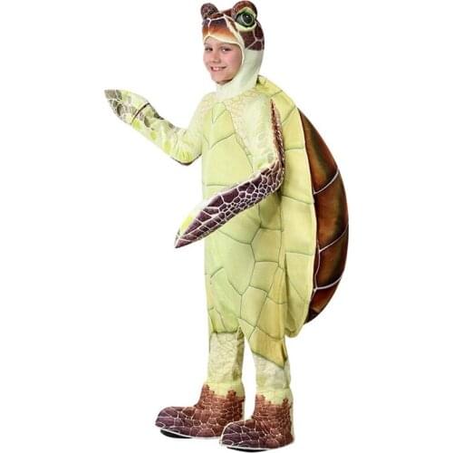 Kids Sea Turtle Costume Ocean Animal Green Chelonia Mydas Cosplay Halloween Costume For Children Carnival Party Suit Dress Up