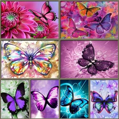 Diy 5D Full Diamond Embroidery Flower Diamond Mosaic Butterfly Diamond Painting Animal Rhinestones Pictures Gift Home