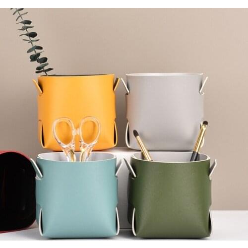 Environmental Friendly and Non Toxic Creative Leather Storage Boxes Waterproof No Bad Smell Foldable and Detachable