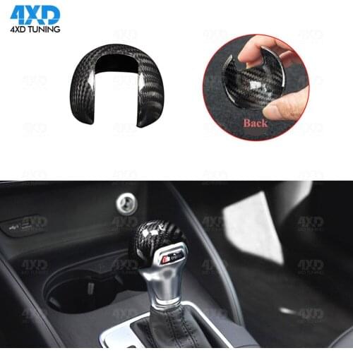 Gear Shift Knob Cover For Audi A3 S3 Carbon Fiber Handle sticker Trim LHD & RHD Add On Style 2014 2015 2016 2017 2018 2019
