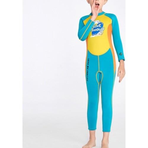 Boys Wetsuit L/S Full Suit 2mm Neoprene Swimsuit UV Protection Keep Warm Surfing Diving Suit Back Zip Kids for Water Sports