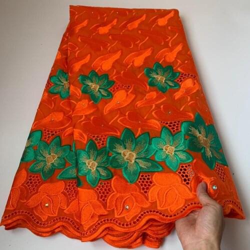 Latest Design 100%Cotton Embroidery African Lace Fabric 2021 High Quality Lace Nigerian Swiss Voile Lace In Switzerland 5yards