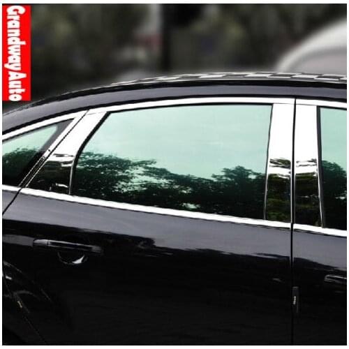 New Chromium Stainless Door Pillars Sticker Trims Window Cover Protector frame Garnish for FORD FOCUS 3 MK3 2012 2013