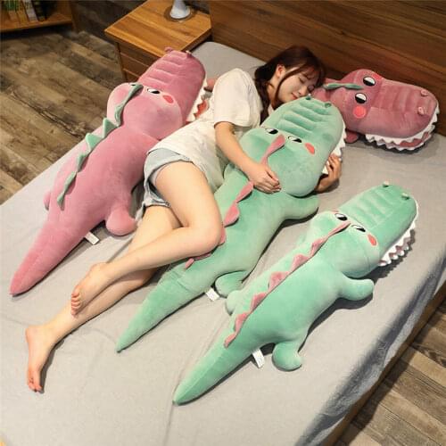 70-130cm Crocodile Plush Toys Pillows Soft Stuffed plush Animal Dolls kids toy pillow sofa backrest gifts