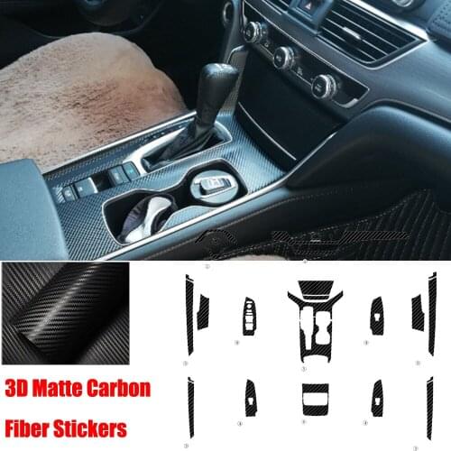 Full Set Interior Carbon Fiber Center Console Durable Wrap Protector Vinyl Decoration Sticker For Honda Accord 2018