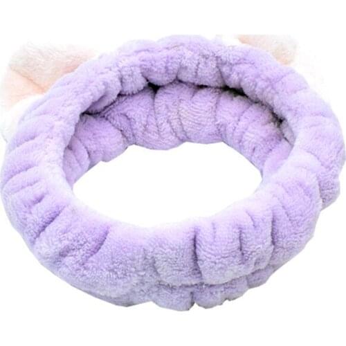 Wash Face Hair Holder Hairbands Soft Warm Coral Fleece Animal Ears Headband for Women Girls Turban Hair Accessories Headwear