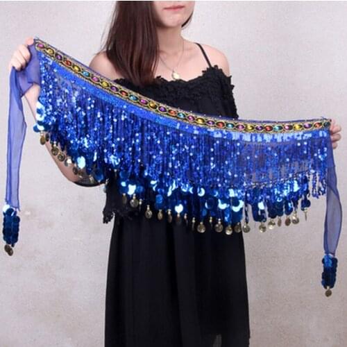 Belly Dance Waist Chain Hip Scarf Indian Dance Belt Performance Waist Chain Rhinestone Waist Scarf Widen Waist Seal Tassel Women