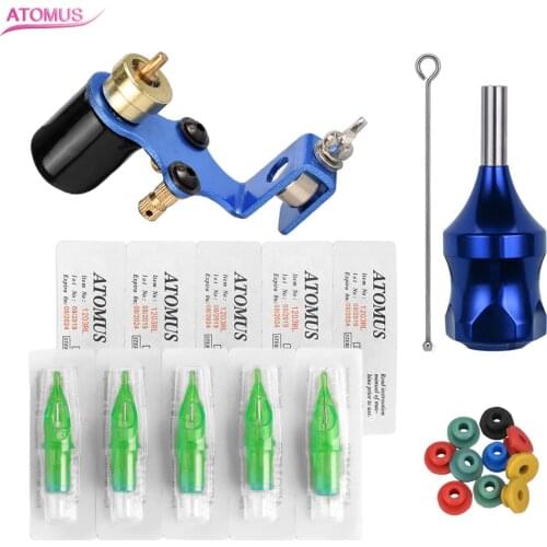 Rotary Tattoo Machine Shader Liner Assorted Tatoo Grip Tube Motor Gun Kit Tattoo Cartridge Needles Supply Permanent Makeup Tool
