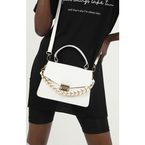 2021 season Women 'S Chain Detail Faux Leather Cross Body Bag Shoulder Shoulder Bag