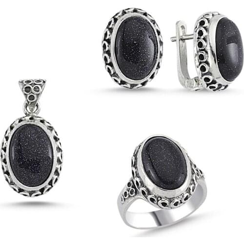 Silverlina Silver Blue Star Cubic Zirconia Hand Job Set