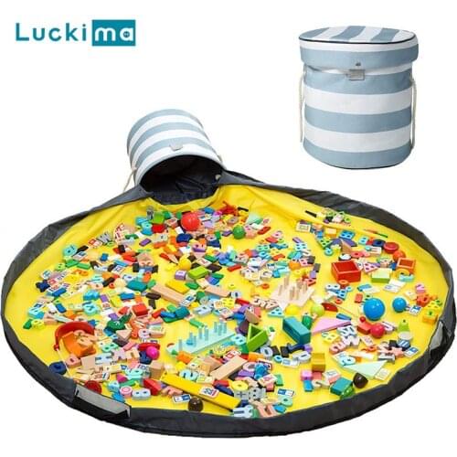 Toy Storage Bag Oversized Cleanup Organizer Baby Kids Play Mat Building Blocks Toys Container Pouch Multifunction Laundry Basket