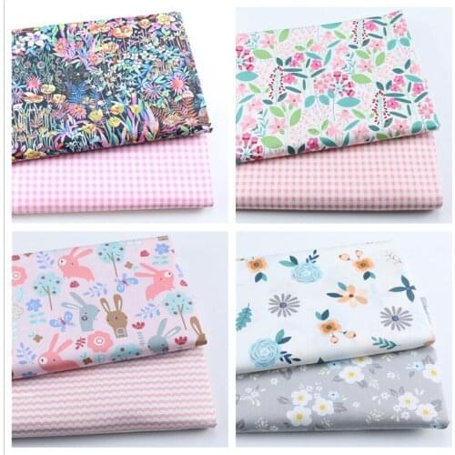 Syunss Twill 100% Floral Cotton Fabric Diy Patchwork Quilting Baby Dress Cribs Cushions Sewing Home Decor Tissus Tilda Cartoon