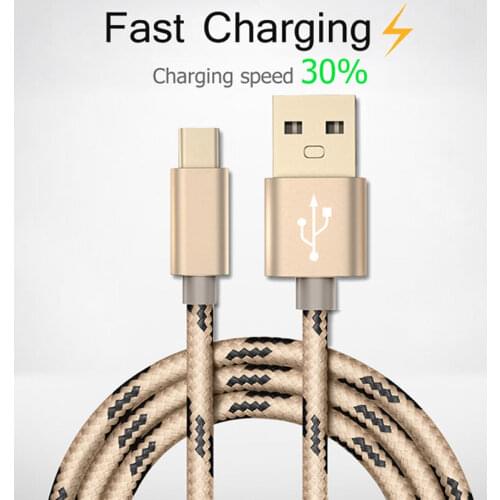 Braided Fabric 25cm 1M 2M 3M Type C Fast Charging Data USB Cable for Samsung S8 S9 S10 Plus Huawei P30 pro Xiaomi Mi8 Oneplus 7