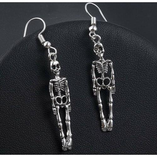 Halloween Vintage Skeleton Skull Dangle Earrings for Women Jewelry Party Gifts Aretes De Mujer Modernos 2021 Earrings Halloween
