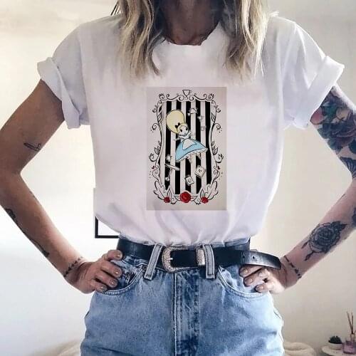 Summer Alice Fell Into A Rabbit Hole Print T Shirts Women Funny Tshirts Casual Alice In Wonderland Tops T-shirt Female Clothing