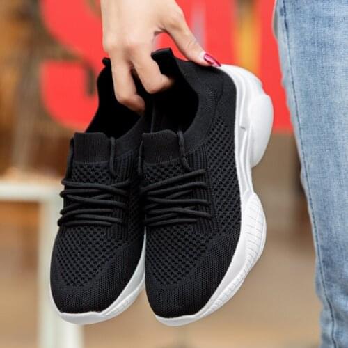 2021 womens shoes summer sneakers casual all-match sports running elastic light non-slip flying mesh vulcanized shoes