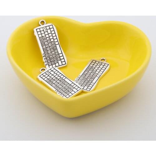 12pcs Personality Computer Keyboard DIY Handmade Necklace Key Chain Pendant Accessories Findings Charms Jewelry Making Supplies