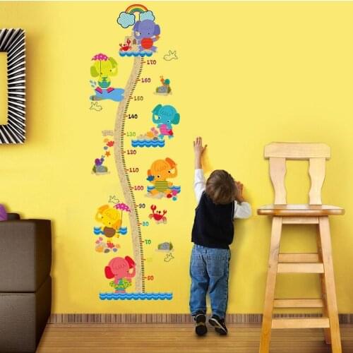 3D Wallpaper Stickers Animal Cartoon Height Ruler Wallpapers Sticker For Girls Children Room Decoration Bedroom Wall Art Sticker